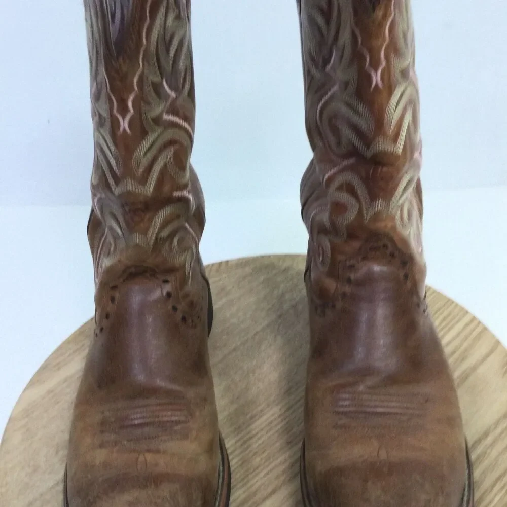 Ariat Womens Heritage Boots Leather Western Stitch Mid Calf Brown Size 7B - Picture 7 of 14